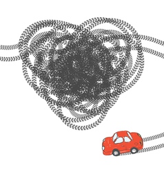 Heart shaped tire trace vector image