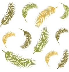 Seamless background with palm leaves vector image