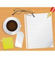 Page and desk vector image