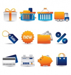 Shopping icons set vector image