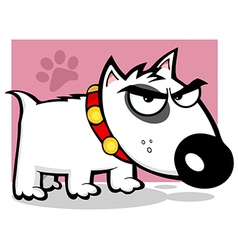 Mean White Bull Terrier Doggy vector image