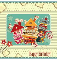 Happy birthday vintage vector image