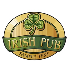 Irish pub label design vector image