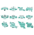 Christmas New Year and Winter wishes ribbons vector image