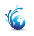 Swirl arrow globe vector image