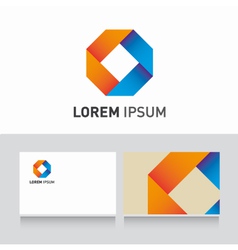 Logo company card ribbons vector image