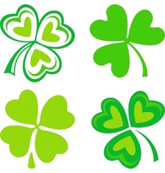 Isolated green Irish shamrocks vector image