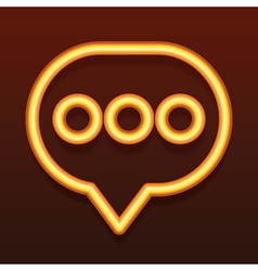 Glowing golden icon Speech bubble vector image