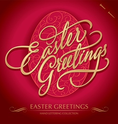 Easter greetings hand lettering vector image
