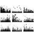 Meadow silhouettes vector image