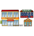 Supermarket pub and pawnshop vector image