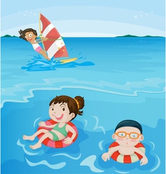Beach scene vector image