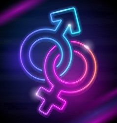 Neon sings of Venus and Mars vector image