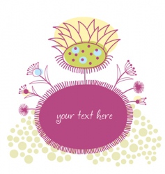 Stylized floral frame vector image
