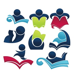 Studying symbols and education icons vector image