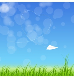 Sign with paper plane and heart vector image