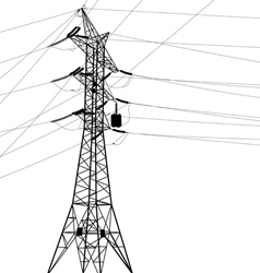 Silhouette of high voltage power lines vector image
