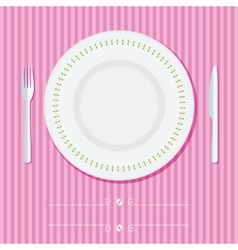 Place setting with plate knife and fork Place setting with plate knife and fork vector image
