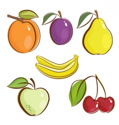 Fruits icons Fruits icons vector image