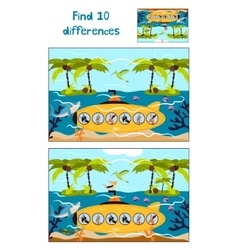 Cartoon of Education to find 10 differences in vector image