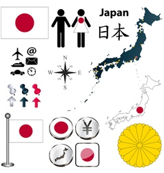 Japan map vector image