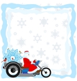 Santa on a motorcycle vector image