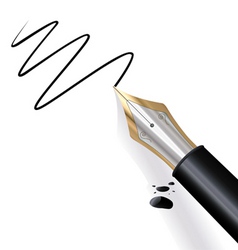Writing fountain pen vector image