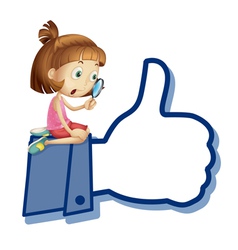 Cartoon girl Like Thumb vector image