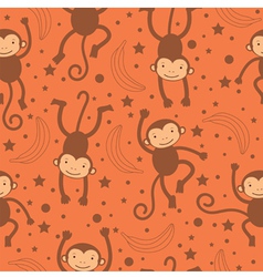 Monkeys seamless pattern vector image