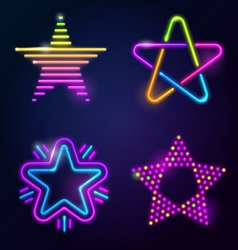 Decorative neon stars vector image