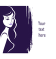 Woman shadow silhouette on lilac grunge vector image