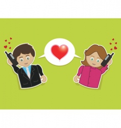 Phone love vector image