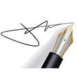 Signing with a fountain pen vector image