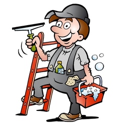 Happy Window Cleaner vector image