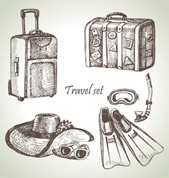 Travel set hand drawn vector image