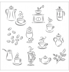 Coffee and tea set vector image