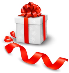 Red gift box with red ribbons Red gift box with red ribbons vector image