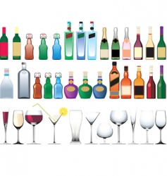 Bottle glasses vector image