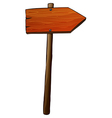 A signboard arrow made of wood vector image