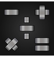 Letter metal chrome ribbon - Mathematical signs vector image