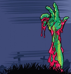 Zombie hand vector image