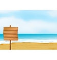 A blank wooden signboard vector image