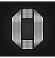 Number metal chrome ribbon - 0 - zero vector image
