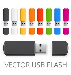 Colored USB flash Colored USB flash vector image