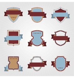 Vintage heraldry shields and ribbons retro style Vintage heraldry shields and ribbons retro style vector image