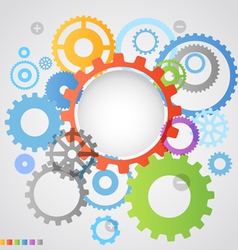 Color different gear wheels abstract background vector image
