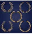 Set of golden laurel wreaths vector image