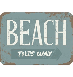 Vintage Beach Metal Sign vector image