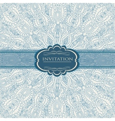 Beautiful blue invitation card vector image