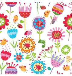 Flower pattern seamless vector image